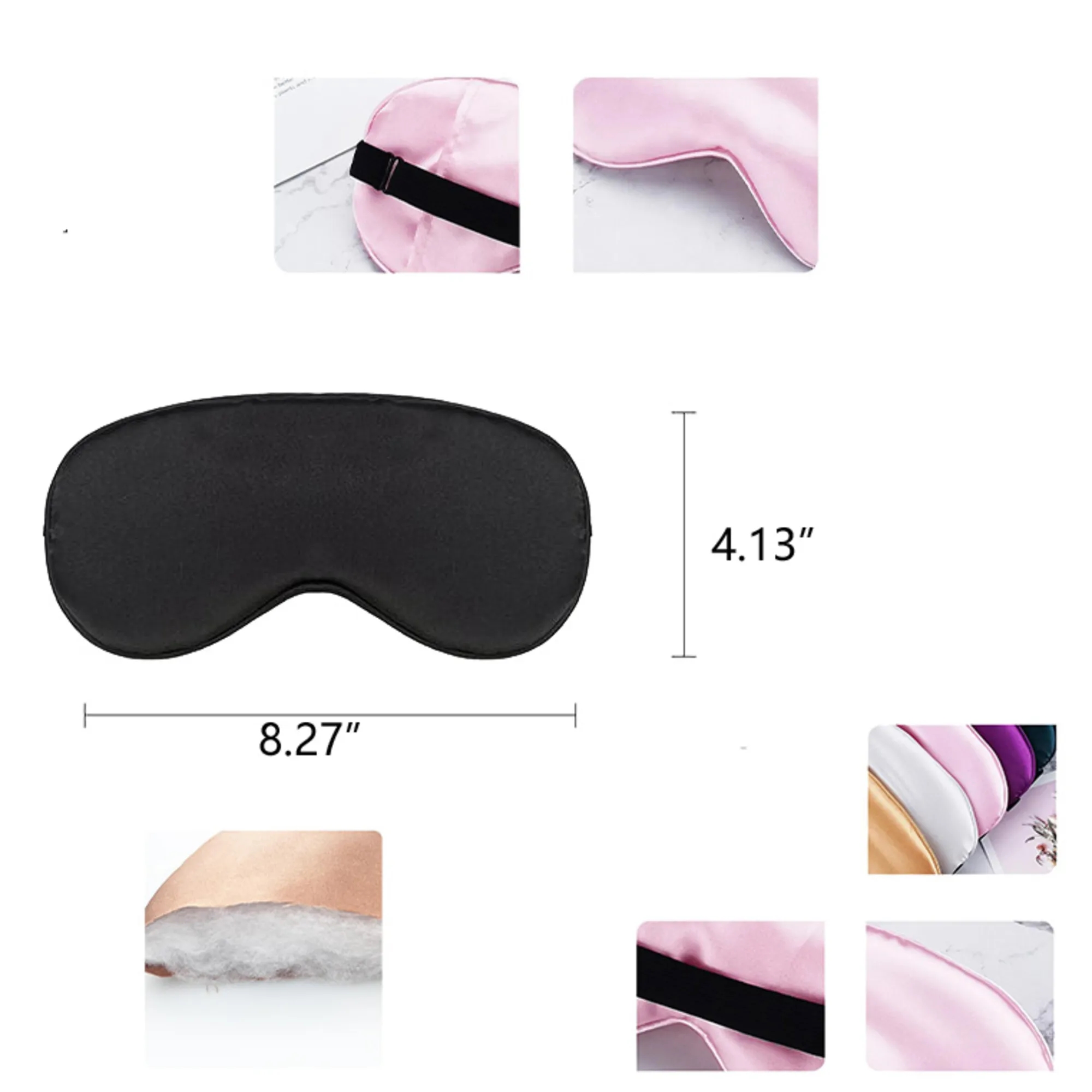 Double Sided Simulated Silk Elastic Adjustable Eye Mask 3