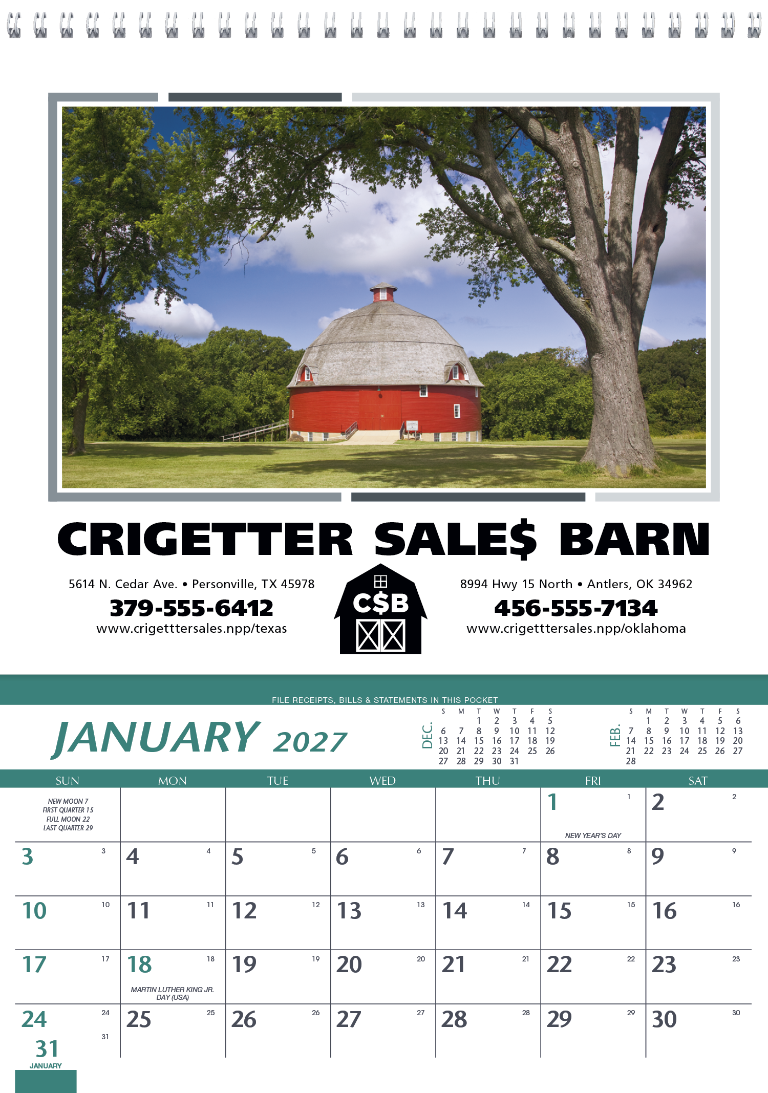 Triumph® Calendars Farm Pocket Calendar 65