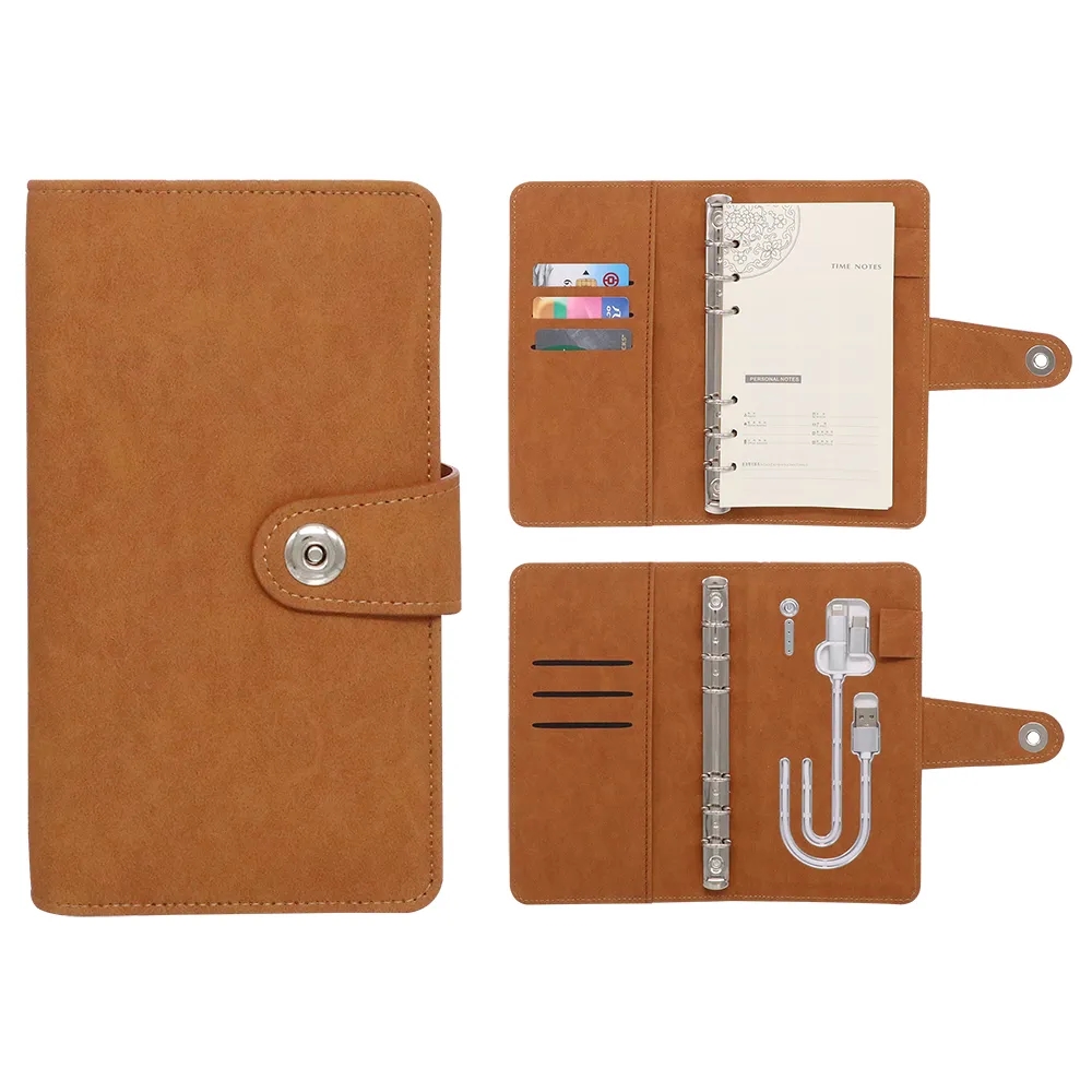 PU Leather A6 Notebook With 6000mAh Power Bank 3