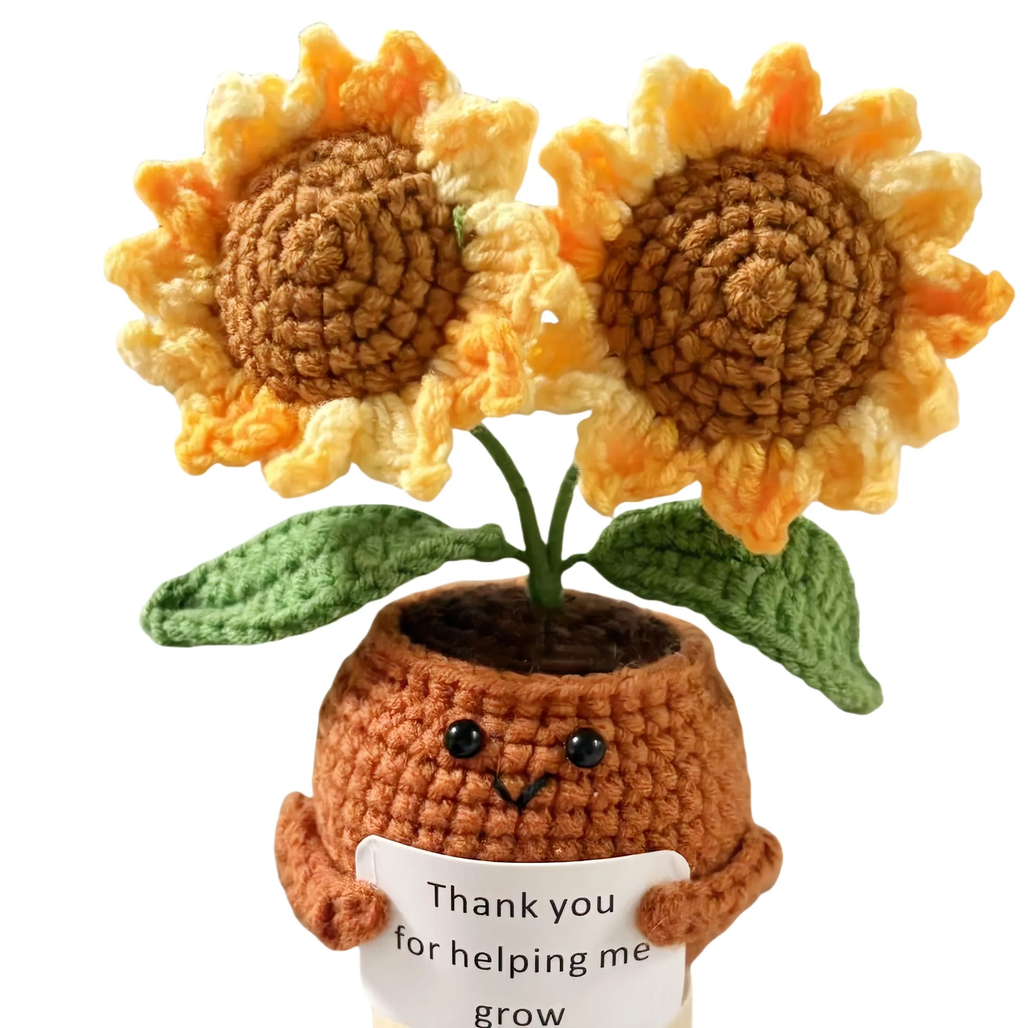 Heartwarming Hand Knitted Crochet Potted Plant Ornament 6