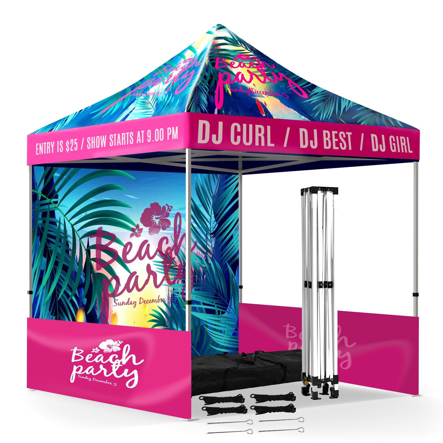 10 x 10ft Outdoor Pop Up Exhibition Tent With Canopy 1