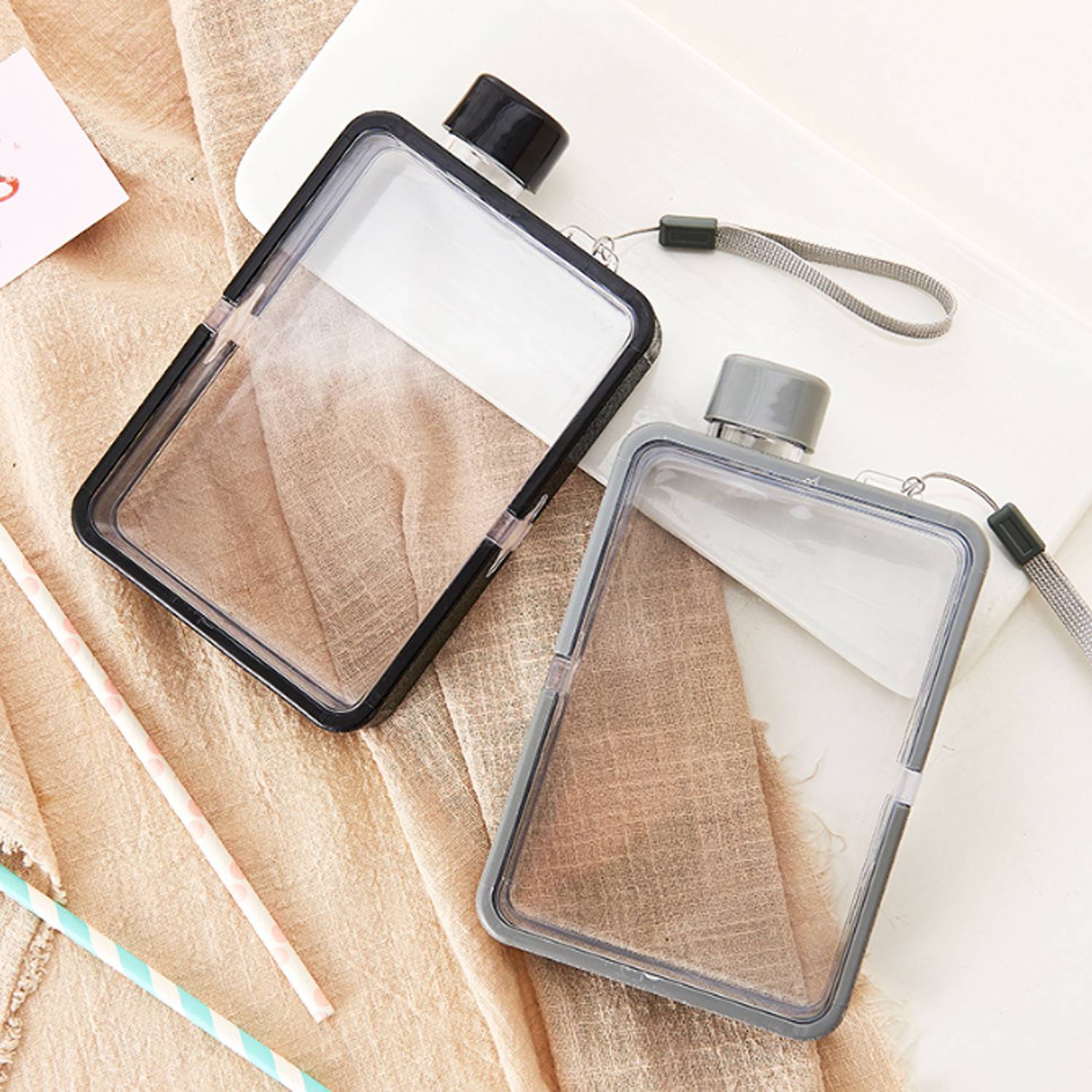 13.5oz Plastic Square Clear Water Bottle 3