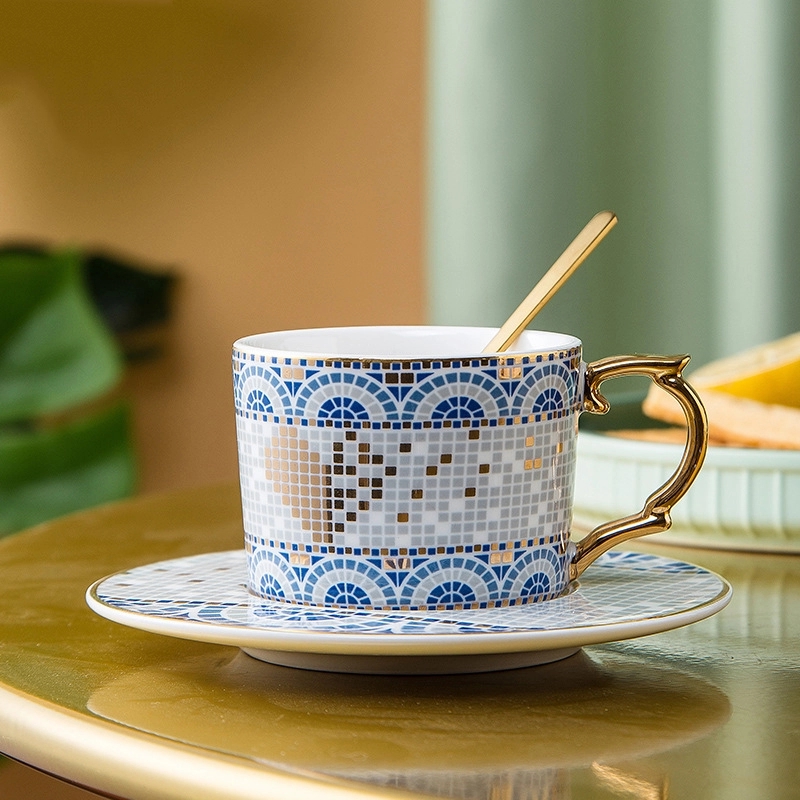Custom 5 oz Ceramic Coffee Mug Saucer Set 5