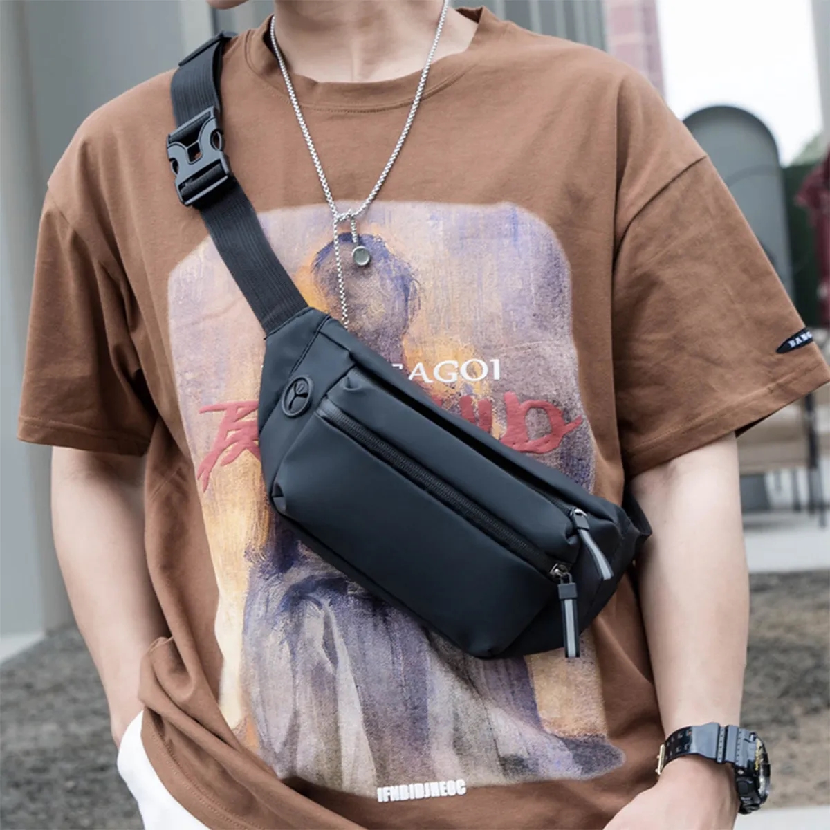 Waterproof Shoulder Backpack Crossbody Bag Sports Fanny Pack 2