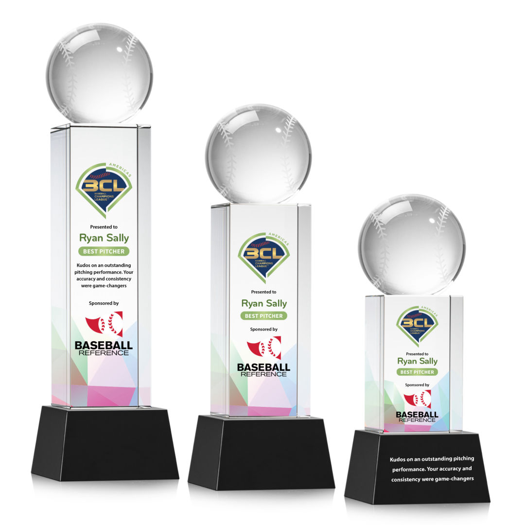 Baseball VividPrint™ Award on Belcroft - Black