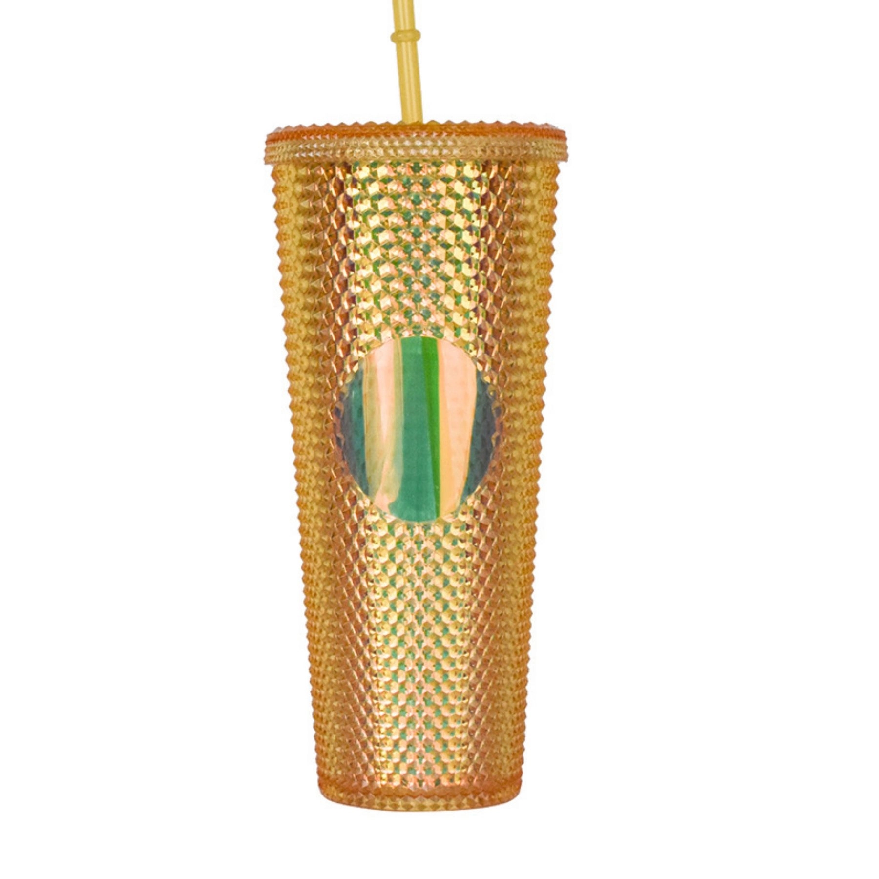 24oz Diamond Plastic Tumbler With Lid and Straw 2