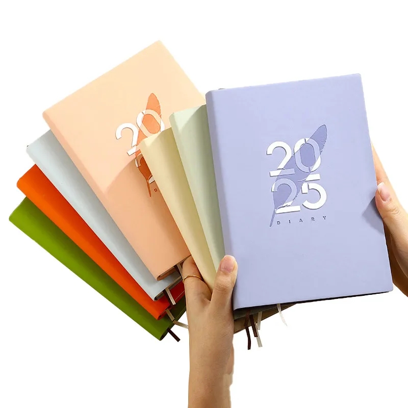 A5 2025 PU Leather Notebook Agenda Book 400 Pages 4