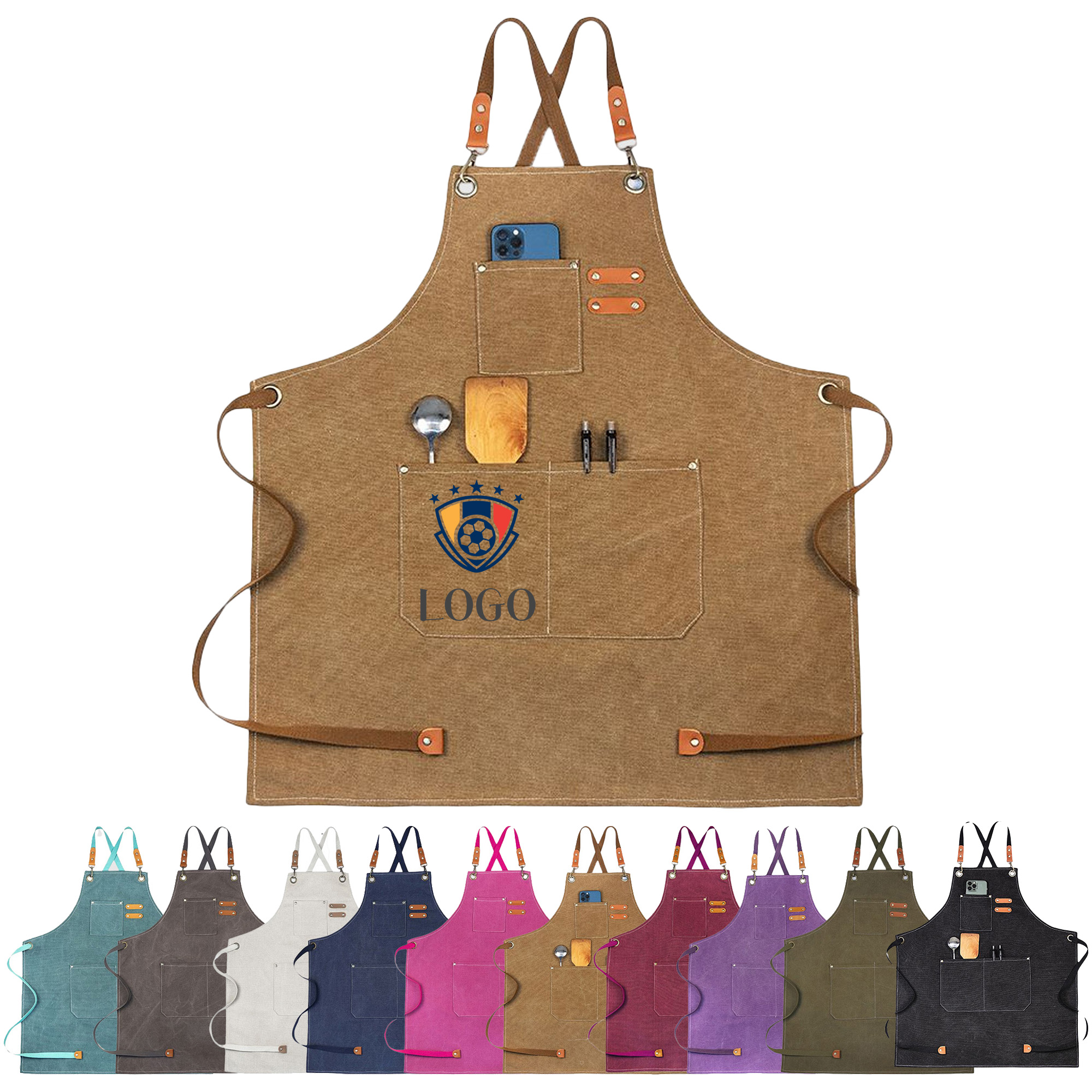 Chef Canvas Cross Back Work Apron 9