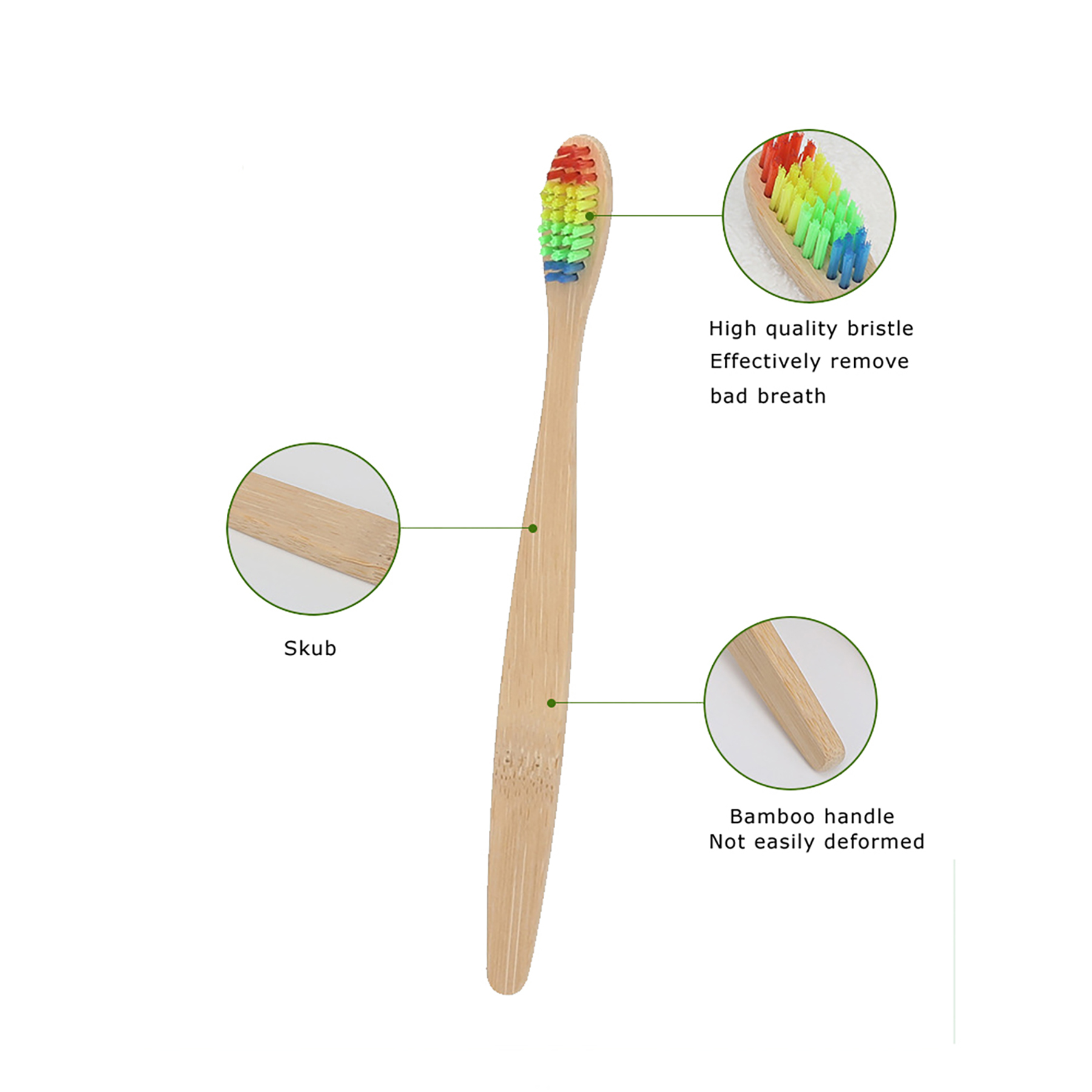 Colorful Natural Bamboo Toothbrush 4