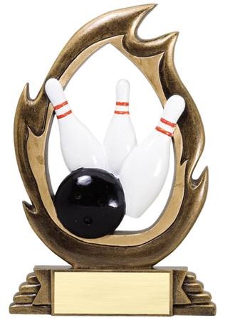 7 1/4" Tall Bowling Flame Series Award 3