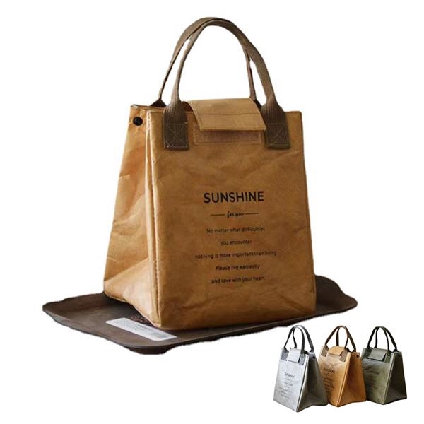 Insulated Reusable Paper Bento Lunch Bag 2