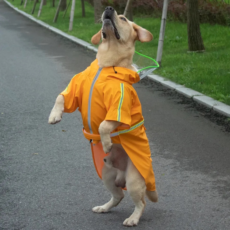 Raincoats for Large Dogs with Reflective Strip Rain 10