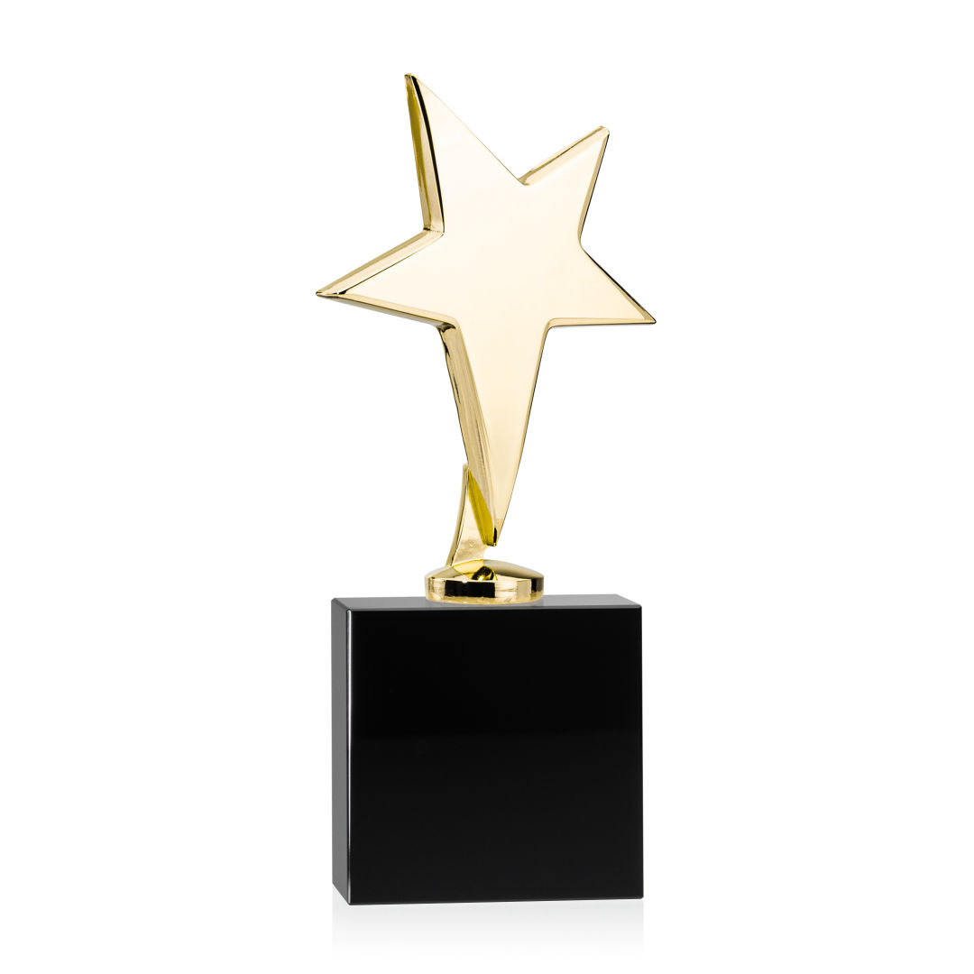 Tuscany Gold Star VividPrint™ Award on Woodlawn Base - Black 2