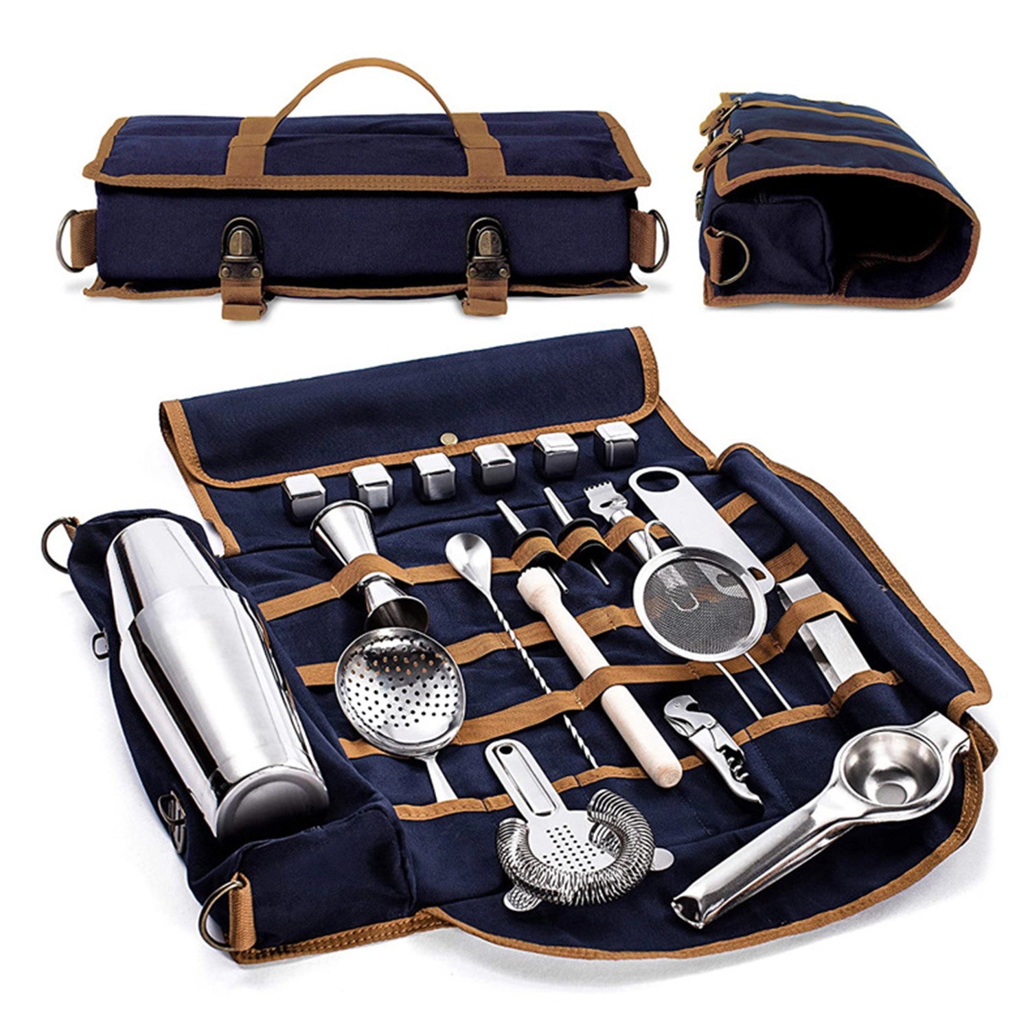 Canvas Shoulder Bartending Utensil Storage Bag 2
