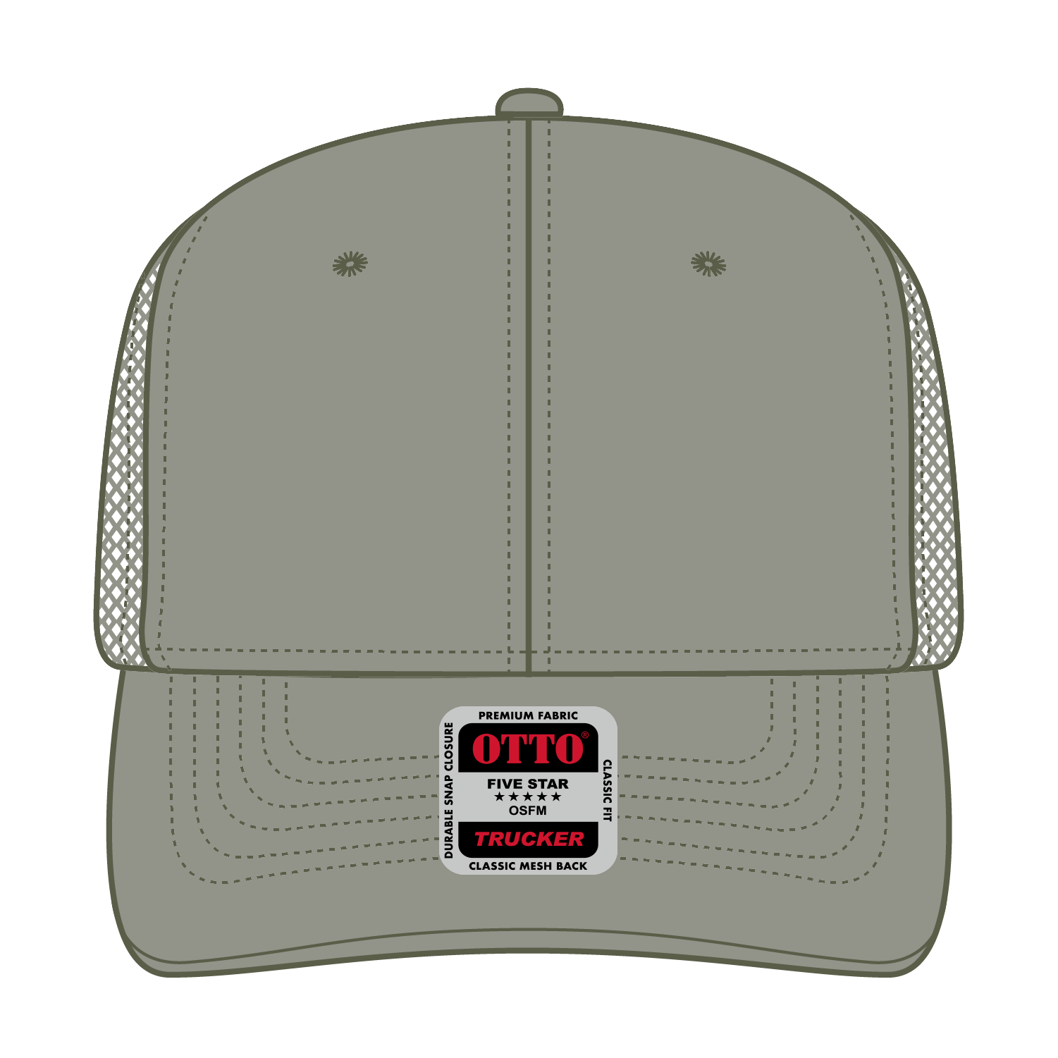 OTTO CAP® 6 Panel Mid Profile Mesh Back Trucker Hat 80