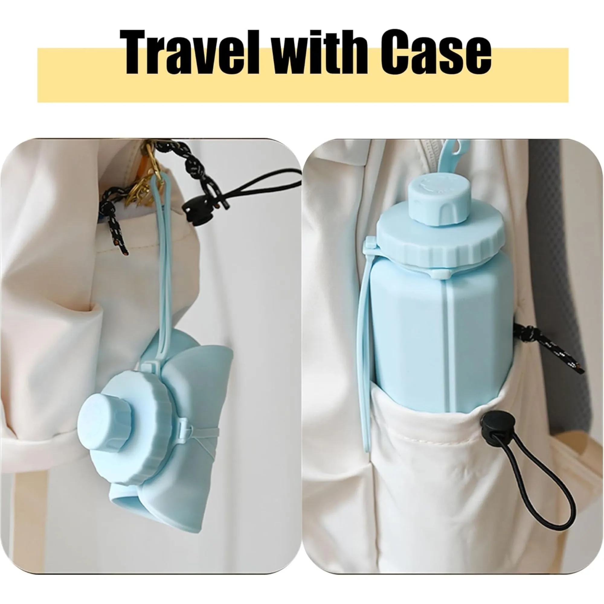 20.29 oz Portable Foldable Silicone Sports Water Bottle 1