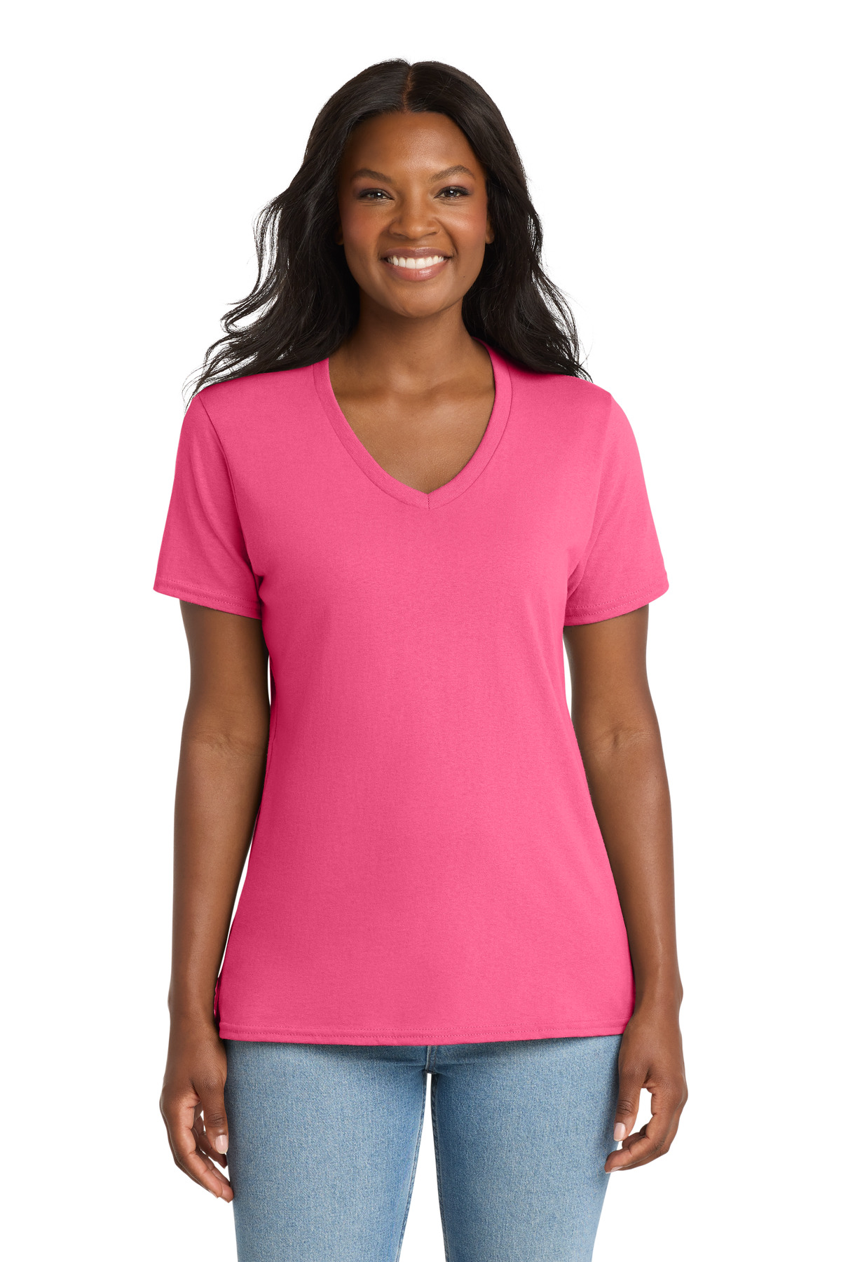 Port & Co Women's Core Cotton V-Neck Tee. LPC54V 185