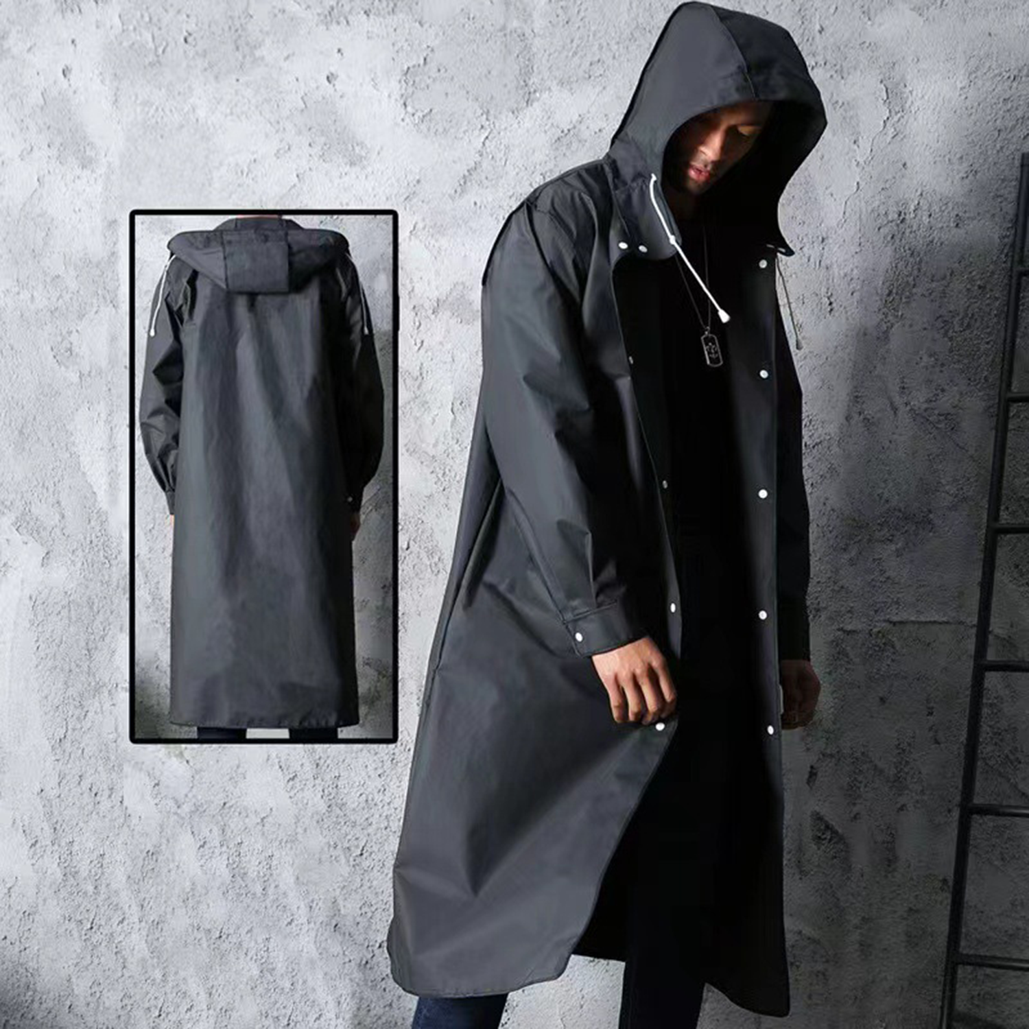 Durable Fashion-Forward Waterproof Hooded Raincoat 6