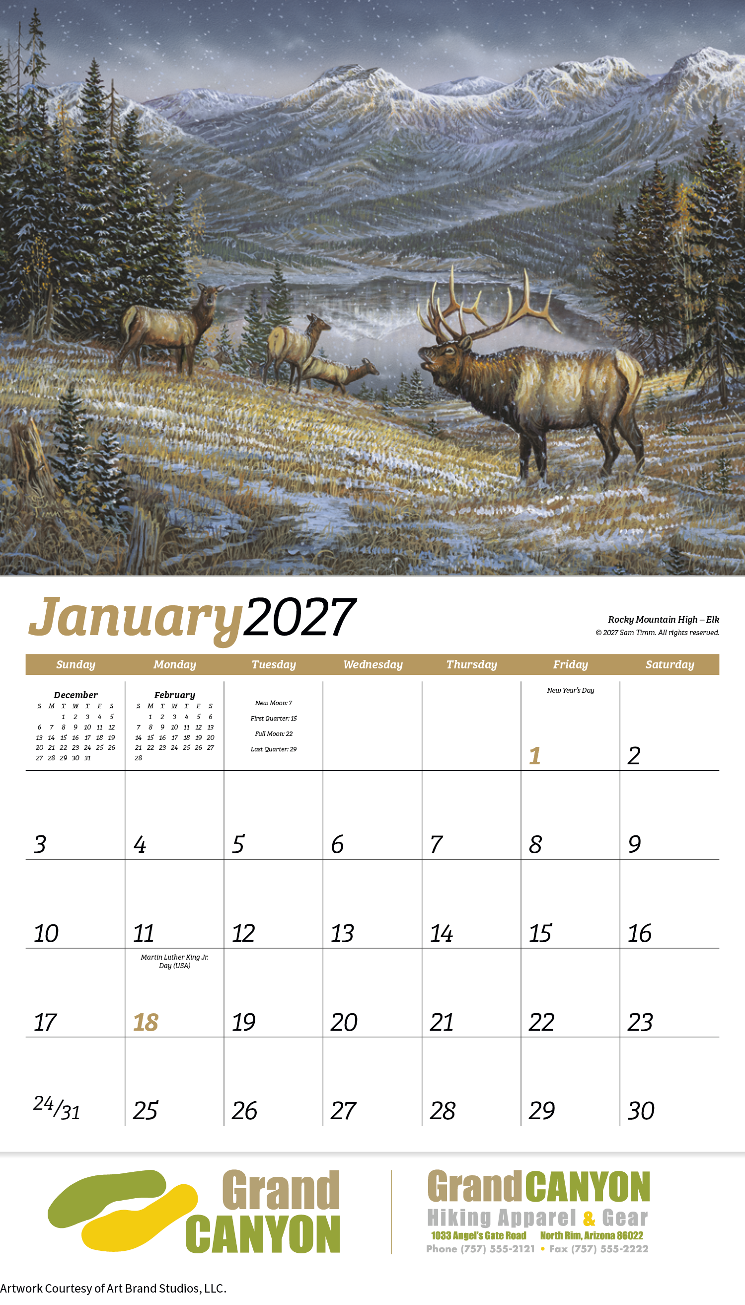 HotLine® Products Wildlife Collection Appointment Calendar - Stapled 18