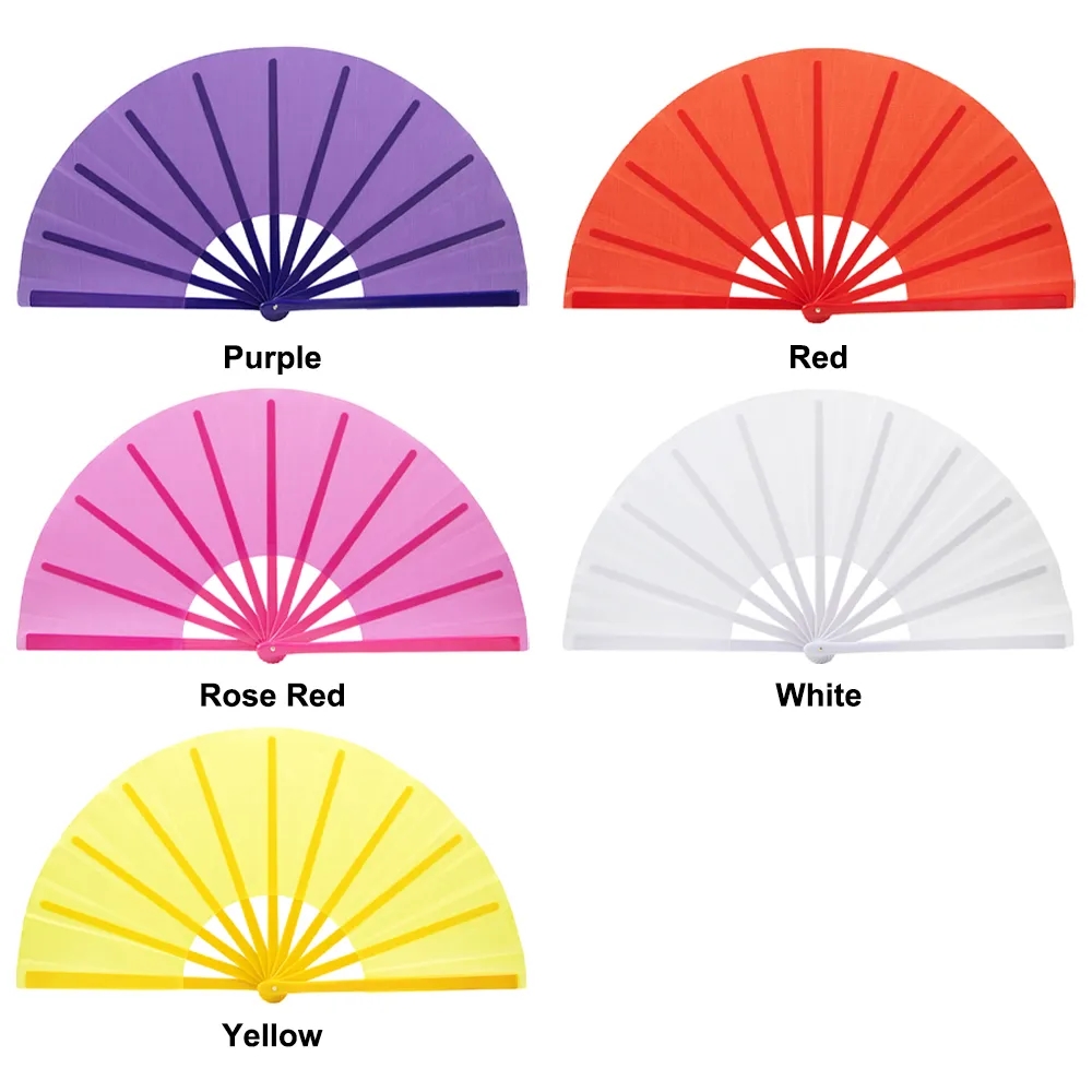 Large Folding Hand Rave Fan Clack Handheld for Line Dancing 7