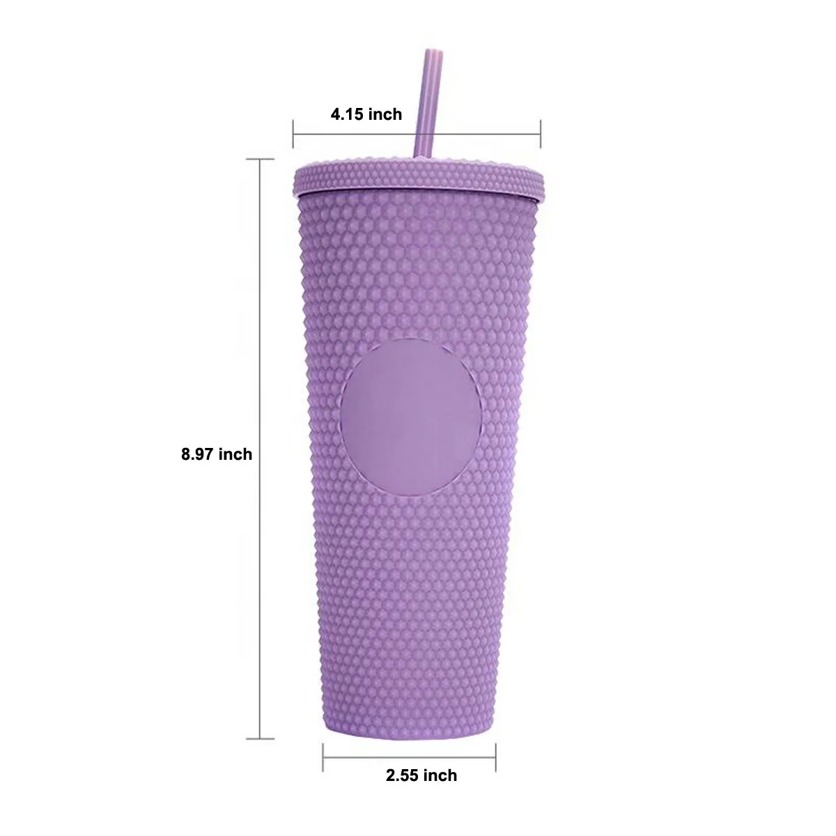 24oz Studded Tumbler with Lid and Straw 4
