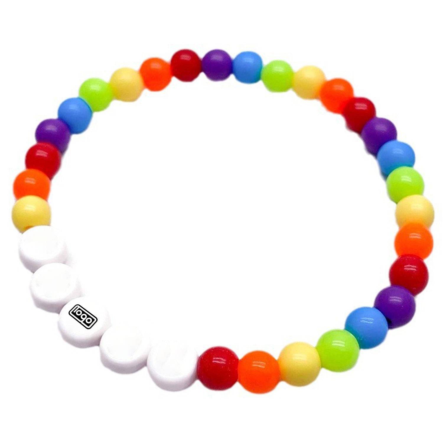 Colored Acrylic Round Bead English Letter Bracelet 5