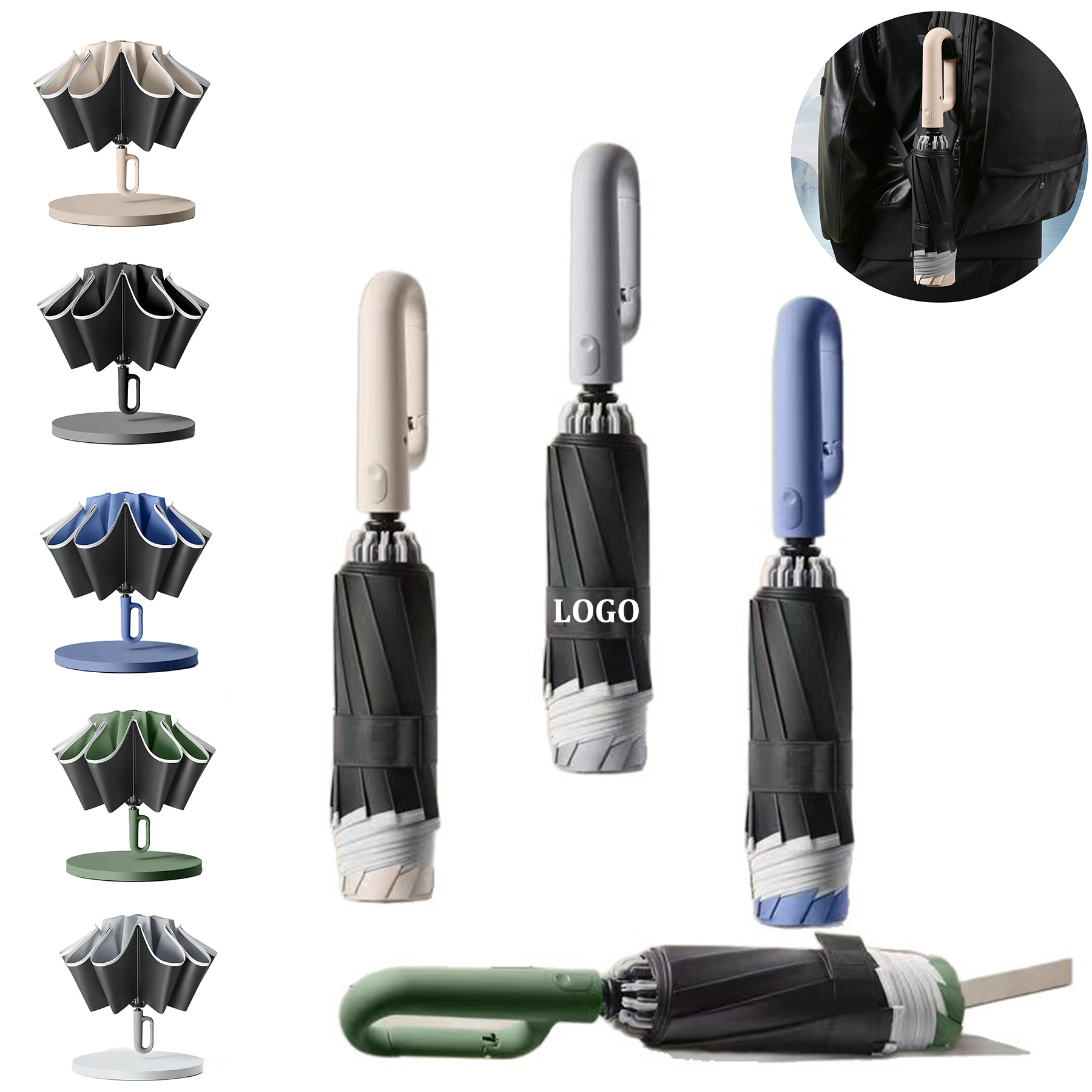 Carabiner Handle Inverted UV Umbrella 4