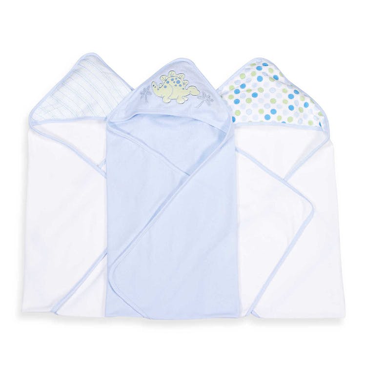 Baby Hooded Towels - Blue Dino 3 Pack 2