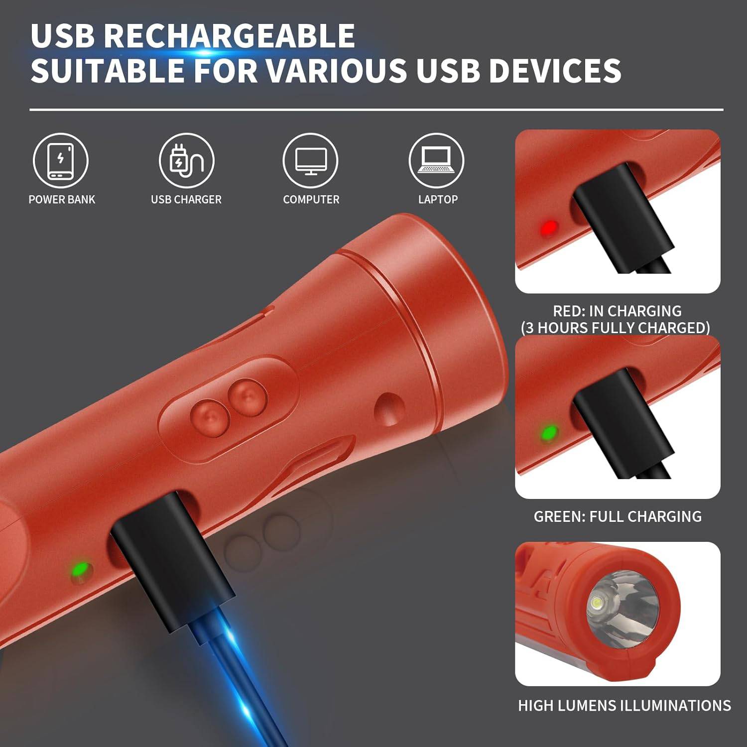 Emergency Safety Flashlight - Window Breaker & Strobe Light 7