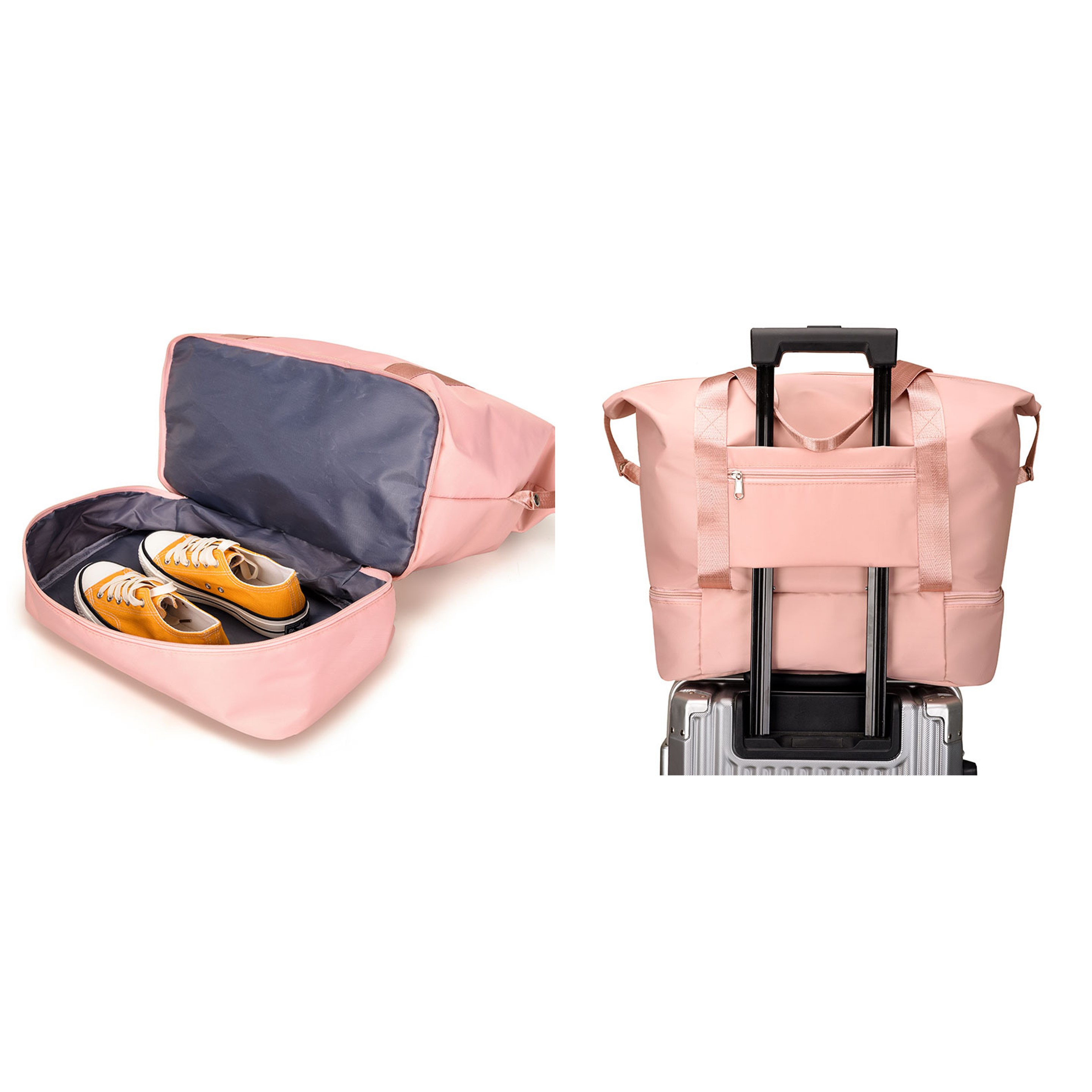 Women Travel Tote Bag with Shoe Compartment (direct import) 2