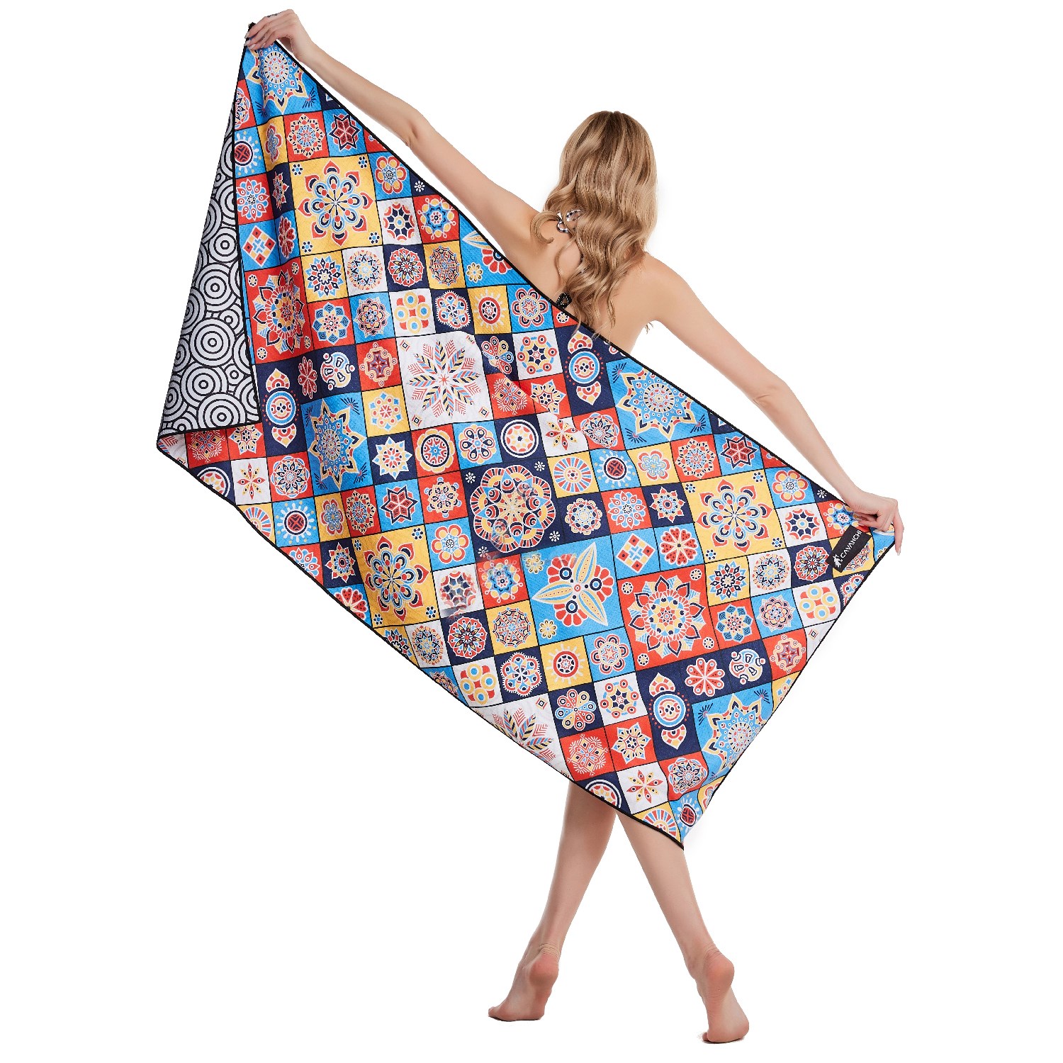 25"x 50" Sublimated Sand Proof Waffle Microfiber Beach Towel 5