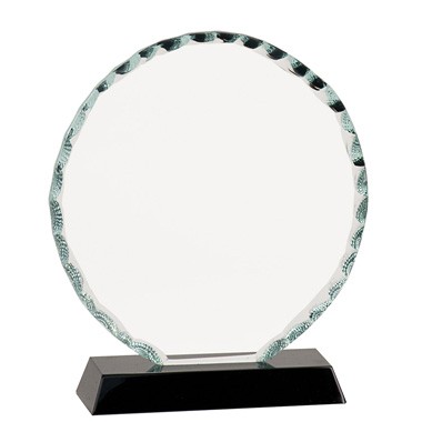 7" ROUND FACET GLASS ON BLACK BASE TROPHY 2