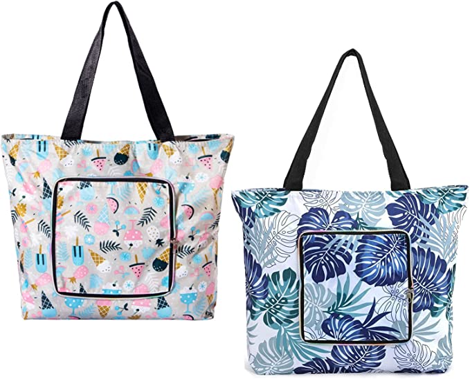 Large Capacity Foldable Washable Shopping Tote Bag / Handles 11