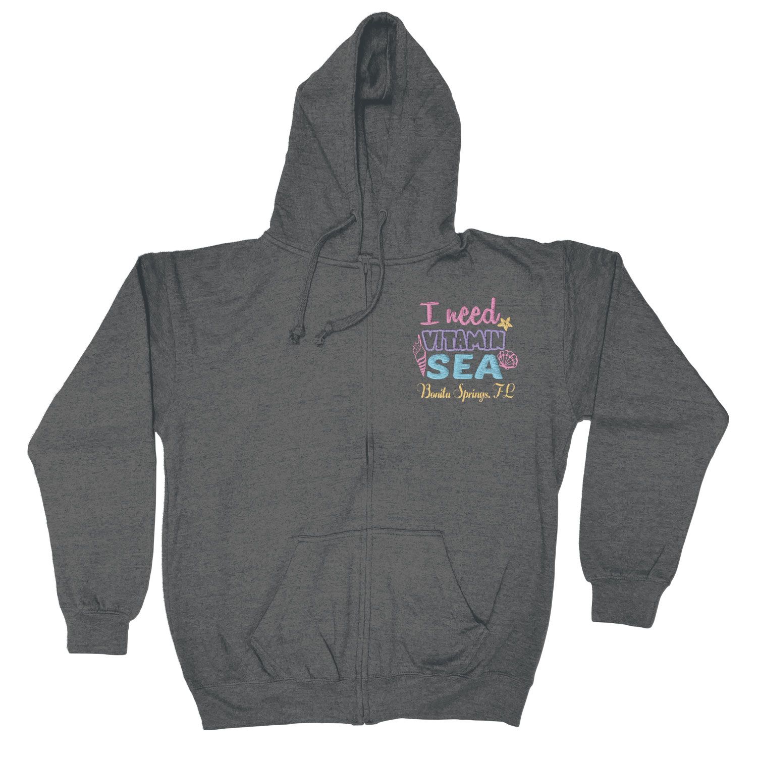 ADULT FULL ZIP VANTAGE HEATHER HOODIE - EMBROIDERY 20