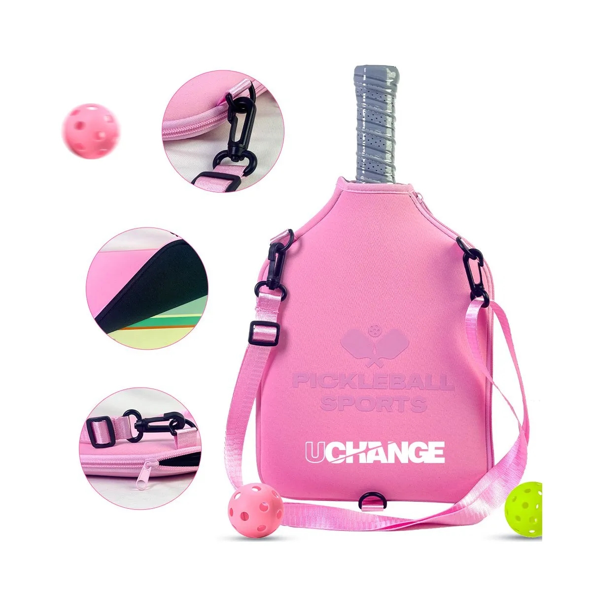 Neoprene Pickleball Paddle Cover With Shoulder Strap 2