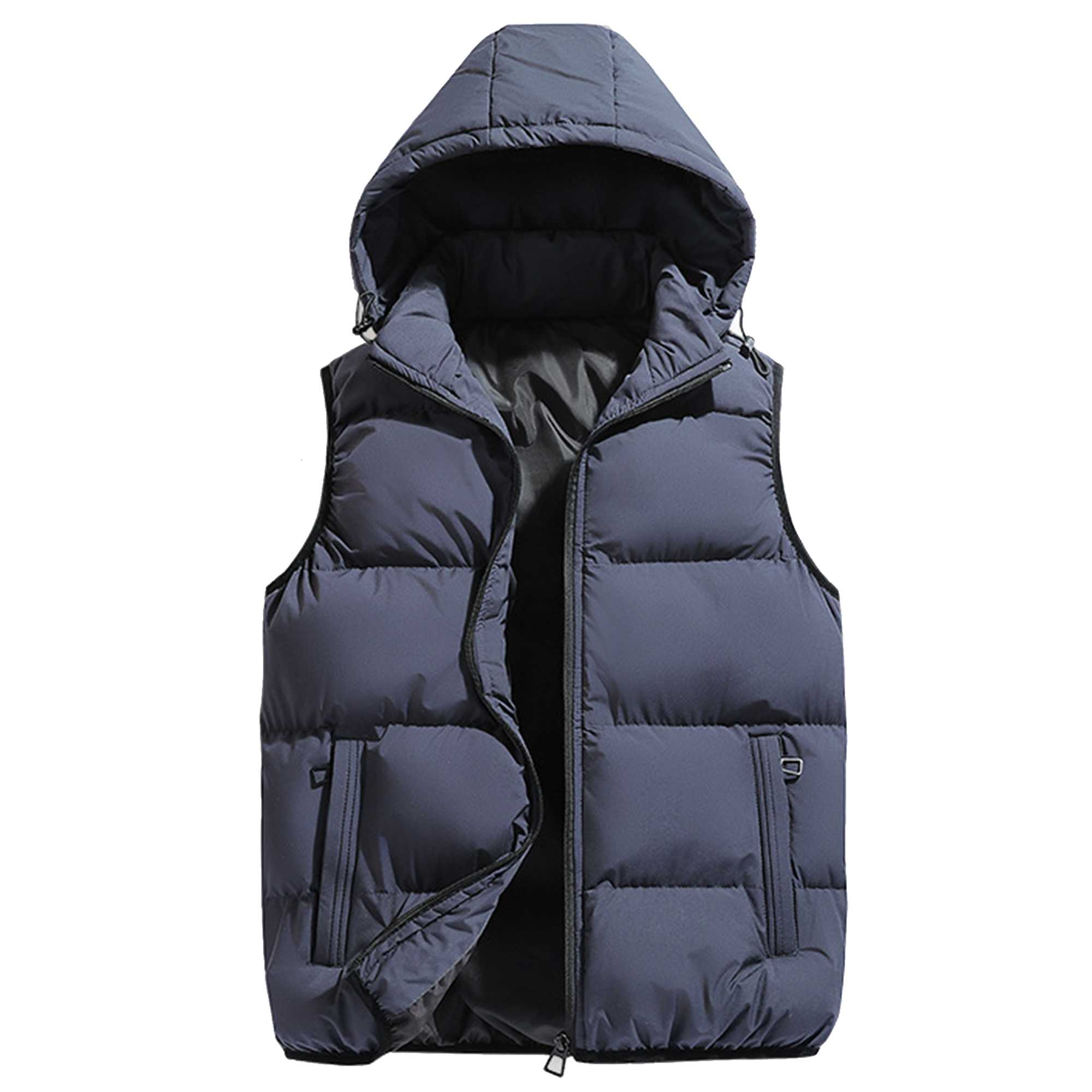 Solid Color Hooded Vest for Men 6