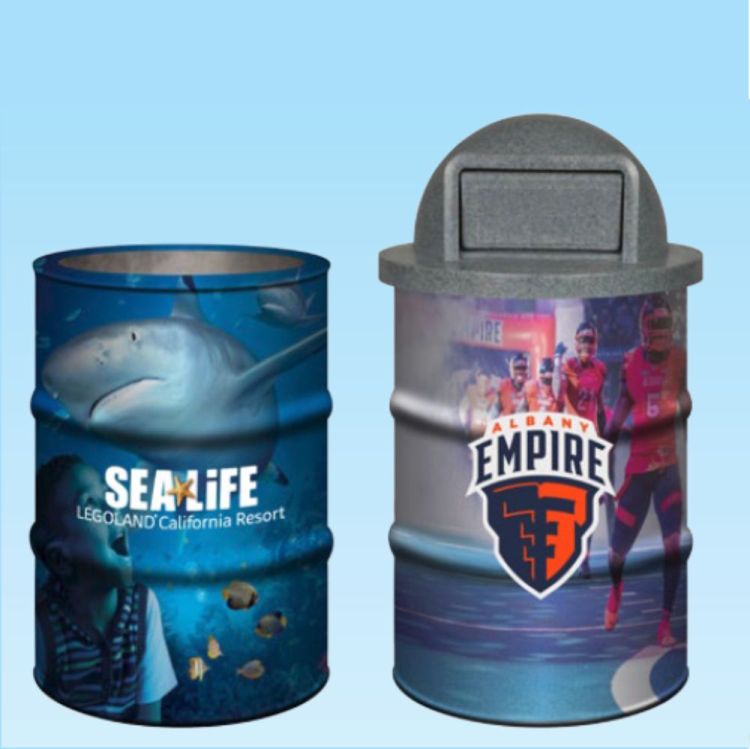 Drum Wraps: 55-Gallon Full Digital Trash Drum Wrap Sleeves 2