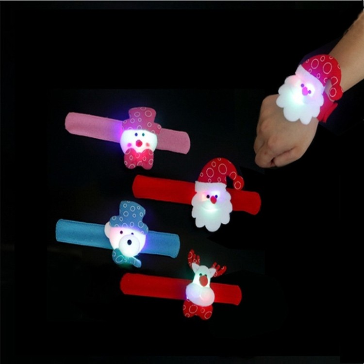 Christmas Flash Light Pat Ring Slap Bracelet LED Christmas D 2