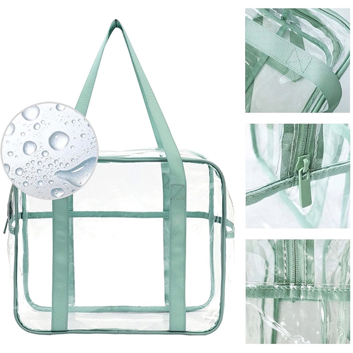 Transparent Zippered Toiletry Carry Handbag 3