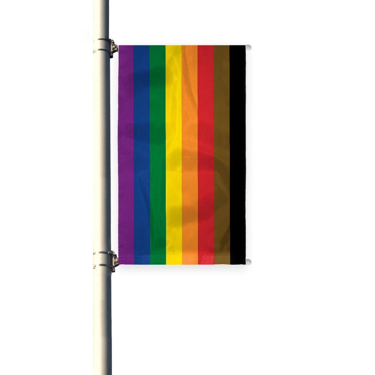 3'x8' People of Color Pride Pleated Light Post Banner 1