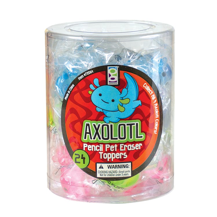 Axolotl Eraser Pencil Toppers - 4 Colors