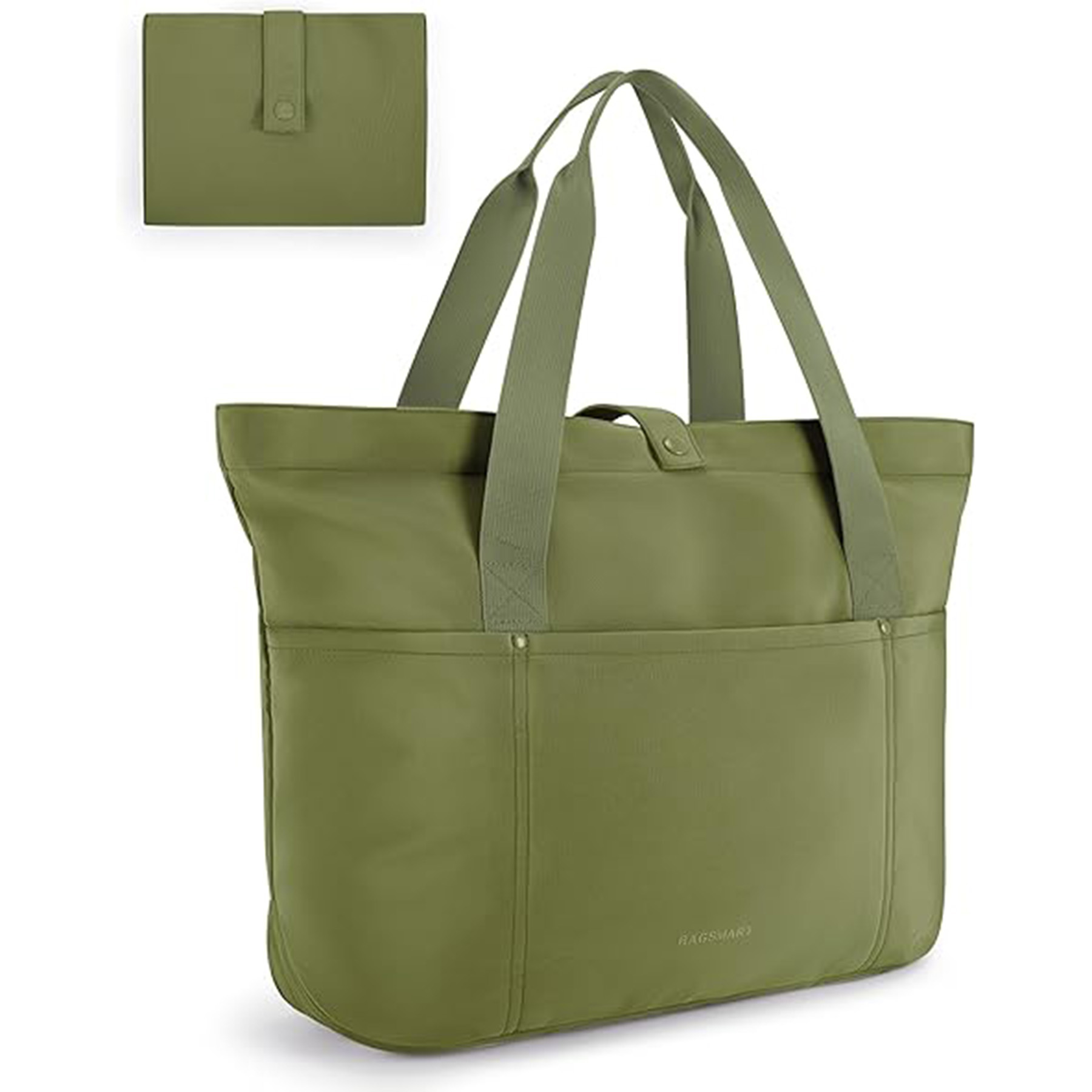 Foldable Tote Bag With Zipper Travel Large Shoulder Bag 5