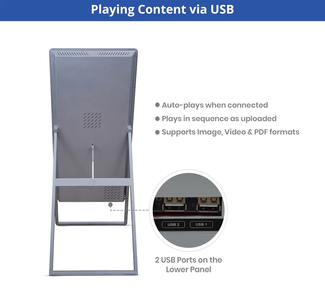 Portable LED Digital Display Signage with Floor Stand 32inch 6