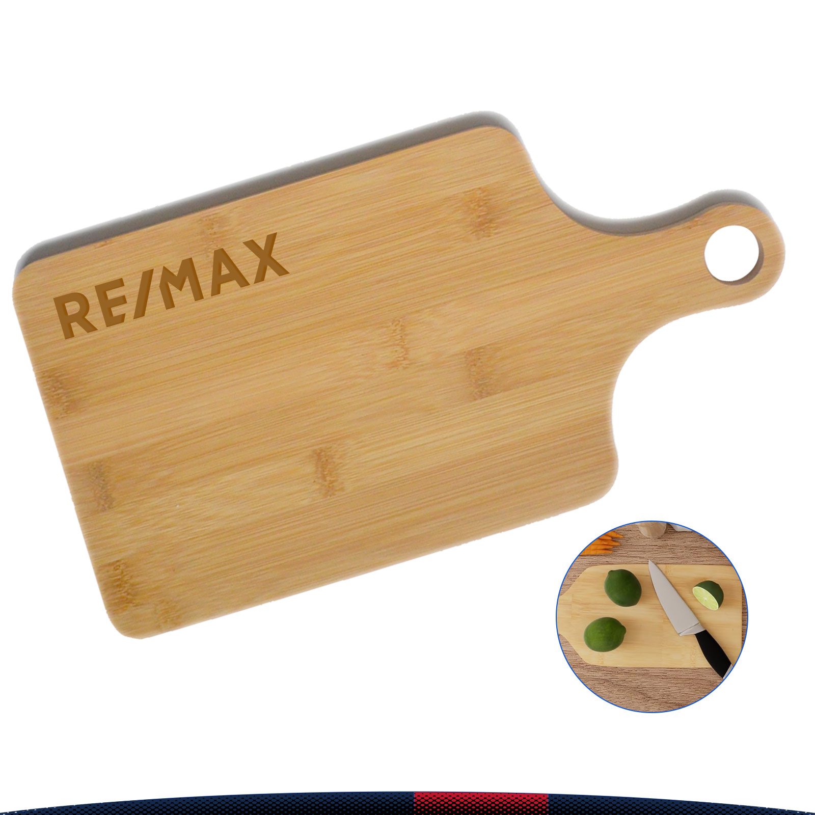 Arborine Bamboo Rectangular Cutting Board With Handle 2