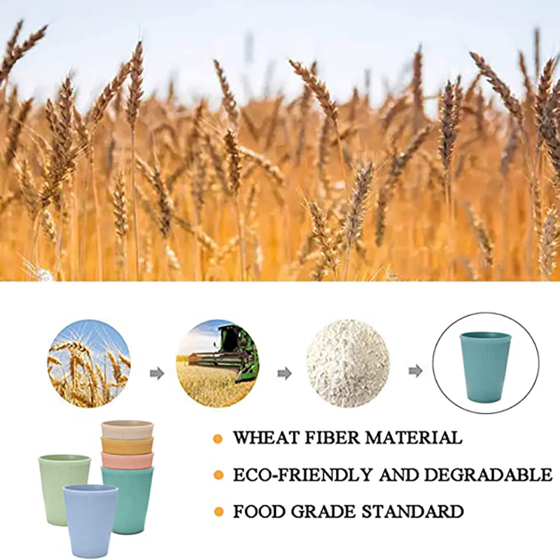 Reusable Wheat Straw Cup Unbreakable Travel Gargle Cup 8