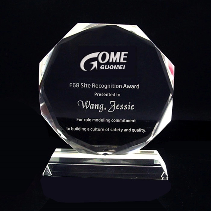 Crystal Award Octagon With Jewel Edge 2