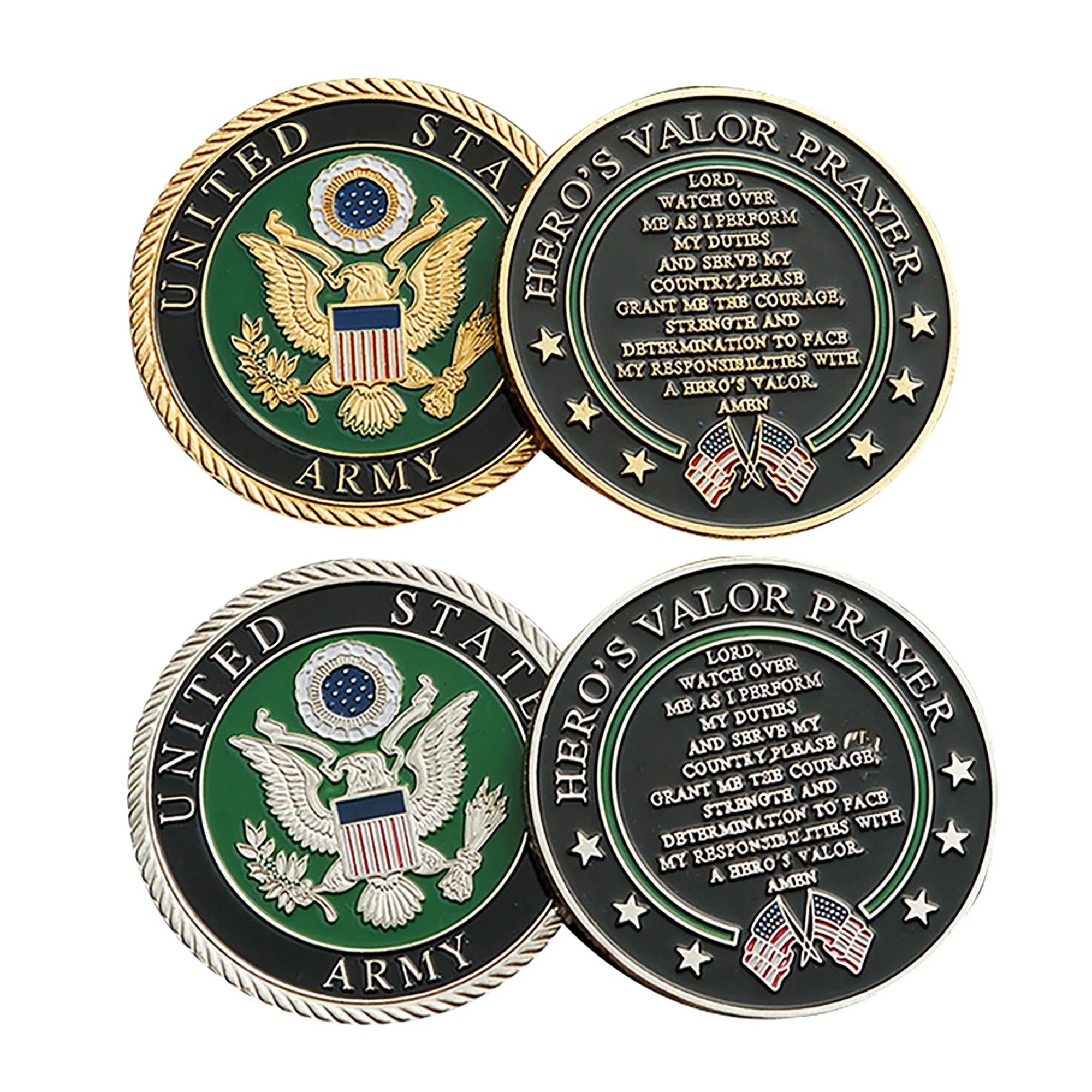 1.6" Full Colors 2 Sided Zinc Alloy Coins MOQ 100PCS 3