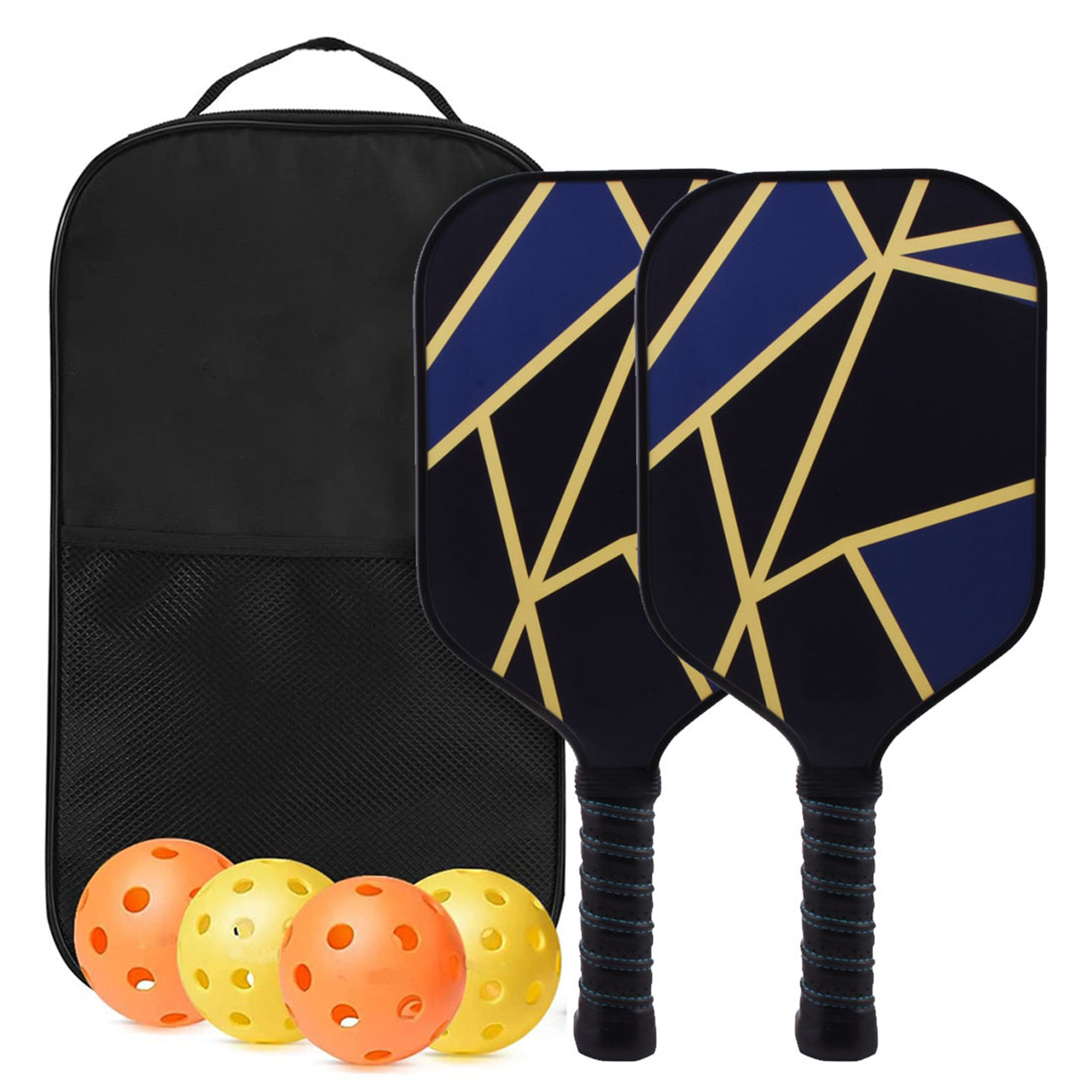 MOQ20 Premium Fiberglass Carbon Pickleball Paddle Set 4