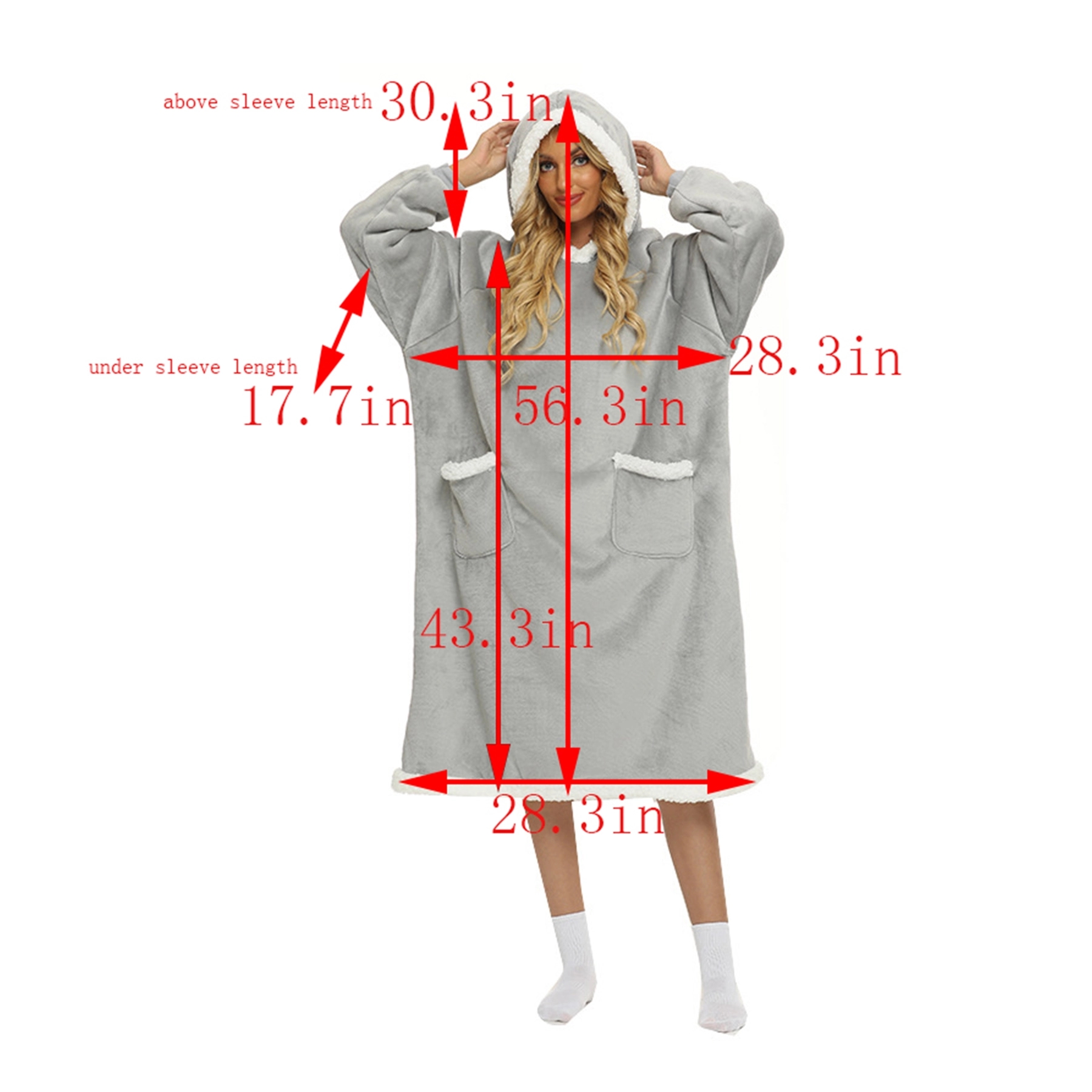 Oversized Blanket Hoodie Sweatshirt with Pockets, custom hoodie or sweatshirt with logo imprint 7