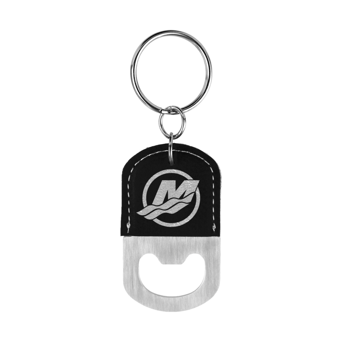 Laser Engraved Leatherette Key Tag with Bottle Opener Oval (2.5"x1.5") 8